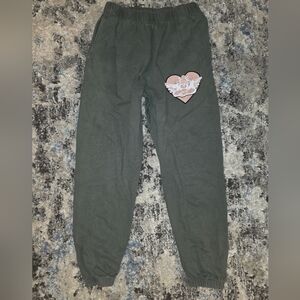 BOYS LIE Green Read Receipts Cotton Fleece Sweatpants 🤍